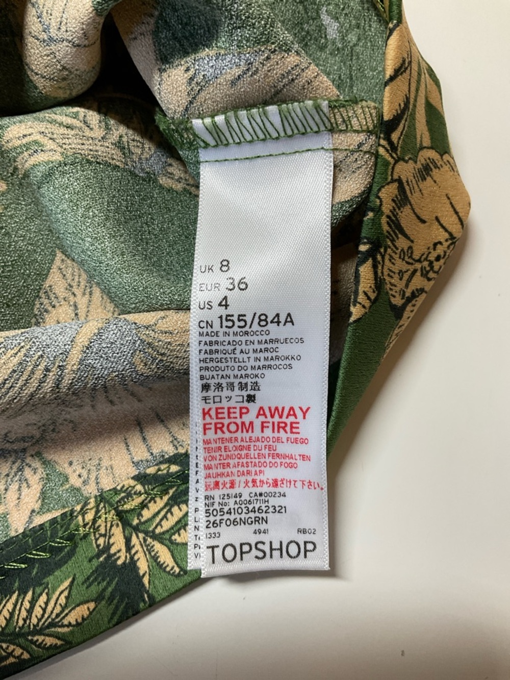 Topshop Olive Green Floral Double-Breasted Jacket Size 4 - Picture 4 of 9